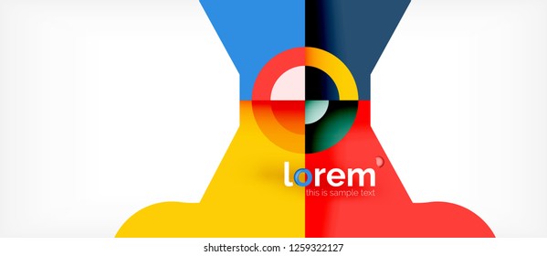 Geometric colorful shapes composition abstract background. Minimal dynamic design. Trendy abstract layout template for business or technology presentation or web brochure cover, wallpaper. Vector