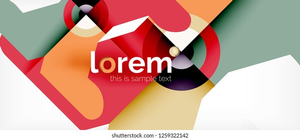 Geometric colorful shapes composition abstract background. Minimal dynamic design. Trendy abstract layout template for business or technology presentation or web brochure cover, wallpaper. Vector