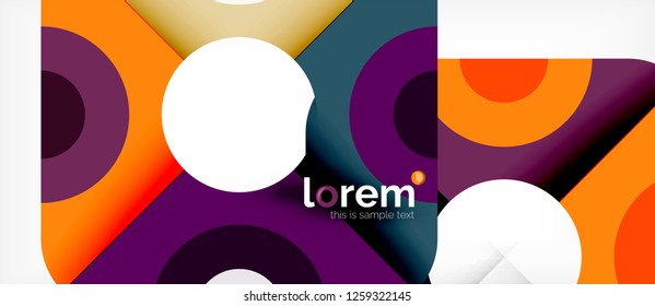 Geometric colorful shapes composition abstract background. Minimal dynamic design. Trendy abstract layout template for business or technology presentation or web brochure cover, wallpaper. Vector