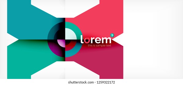 Geometric colorful shapes composition abstract background. Minimal dynamic design. Trendy abstract layout template for business or technology presentation or web brochure cover, wallpaper. Vector