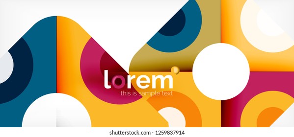 Geometric colorful shapes composition abstract background. Minimal dynamic design. Trendy abstract layout template for business or technology presentation or web brochure cover, wallpaper. Vector