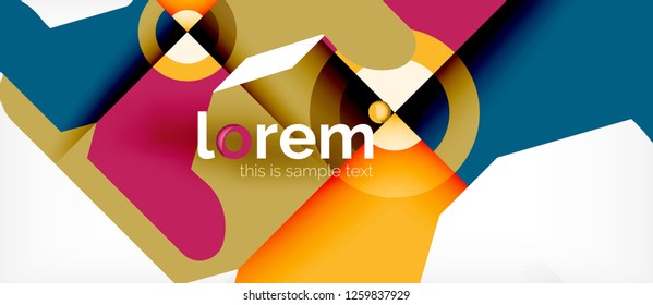 Composición de formas geométricas coloridas composición fondo abstracto. Diseño dinámico mínimo. Plantilla de diseño abstracto de moda para presentación de negocios o tecnología o portada de folletos web, fondo de pantalla. Vector