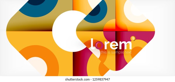 Composición de formas geométricas coloridas composición fondo abstracto. Diseño dinámico mínimo. Plantilla de diseño abstracto de moda para presentación de negocios o tecnología o portada de folletos web, fondo de pantalla. Vector