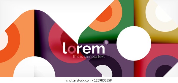 Geometric colorful shapes composition abstract background. Minimal dynamic design. Trendy abstract layout template for business or technology presentation or web brochure cover, wallpaper. Vector