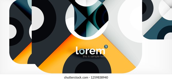 Geometric colorful shapes composition abstract background. Minimal dynamic design. Trendy abstract layout template for business or technology presentation or web brochure cover, wallpaper. Vector