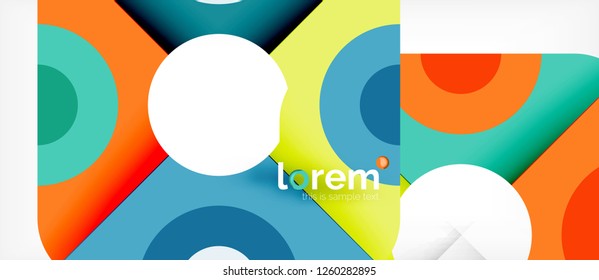 Geometric colorful shapes composition abstract background. Minimal dynamic design. Trendy abstract layout template for business or technology presentation or web brochure cover, wallpaper. Vector