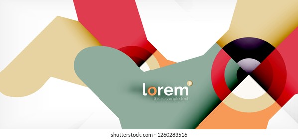 Geometric colorful shapes composition abstract background. Minimal dynamic design. Trendy abstract layout template for business or technology presentation or web brochure cover, wallpaper. Vector