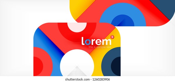 Geometric colorful shapes composition abstract background. Minimal dynamic design. Trendy abstract layout template for business or technology presentation or web brochure cover, wallpaper. Vector