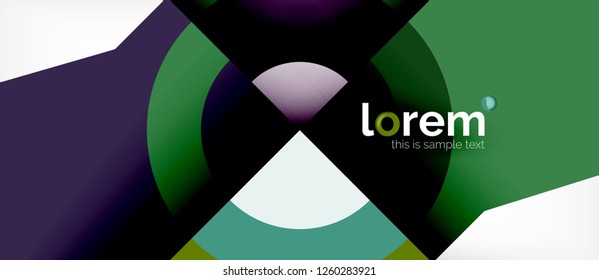 Geometric colorful shapes composition abstract background. Minimal dynamic design. Trendy abstract layout template for business or technology presentation or web brochure cover, wallpaper. Vector