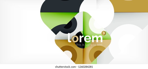 Geometric colorful shapes composition abstract background. Minimal dynamic design. Trendy abstract layout template for business or technology presentation or web brochure cover, wallpaper. Vector