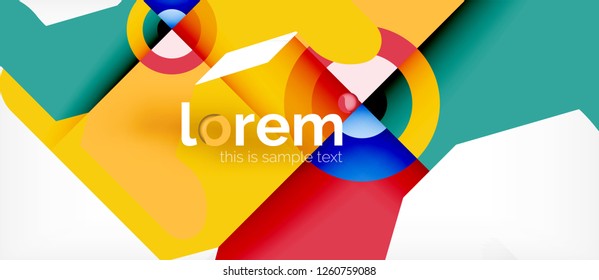 Geometric colorful shapes composition abstract background. Minimal dynamic design. Trendy abstract layout template for business or technology presentation or web brochure cover, wallpaper. Vector