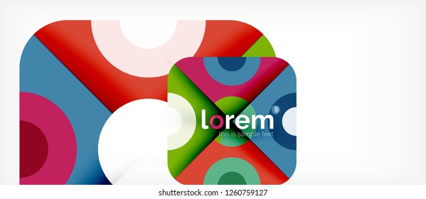 Geometric colorful shapes composition abstract background. Minimal dynamic design. Trendy abstract layout template for business or technology presentation or web brochure cover, wallpaper. Vector