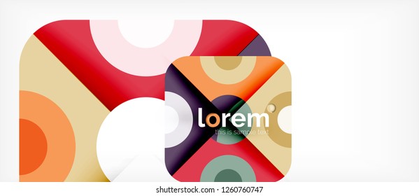 Composición de formas geométricas coloridas composición fondo abstracto. Diseño dinámico mínimo. Plantilla de diseño abstracto de moda para presentación de negocios o tecnología o portada de folletos web, fondo de pantalla. Vector