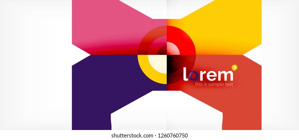 Geometric colorful shapes composition abstract background. Minimal dynamic design. Trendy abstract layout template for business or technology presentation or web brochure cover, wallpaper. Vector