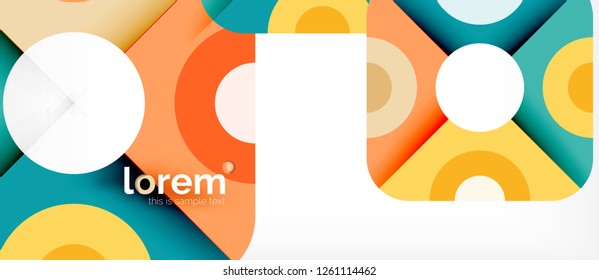 Formas coloridas geométricas composição fundo abstrato. Design dinâmico mínimo. Modelo de layout abstrato moderno para apresentação de negócios ou tecnologia ou capa de brochura da web, papel de parede. Vetor