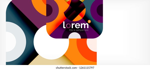 Geometric colorful shapes composition abstract background. Minimal dynamic design. Trendy abstract layout template for business or technology presentation or web brochure cover, wallpaper. Vector