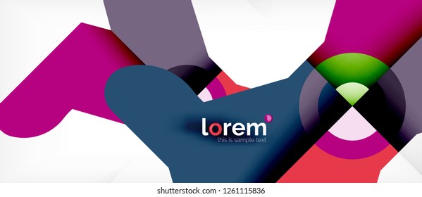 Geometric colorful shapes composition abstract background. Minimal dynamic design. Trendy abstract layout template for business or technology presentation or web brochure cover, wallpaper. Vector