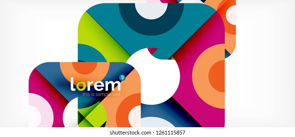Composición de formas geométricas coloridas composición fondo abstracto. Diseño dinámico mínimo. Plantilla de diseño abstracto de moda para presentación de negocios o tecnología o portada de folletos web, fondo de pantalla. Vector