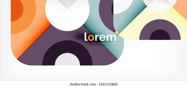 Geometric colorful shapes composition abstract background. Minimal dynamic design. Trendy abstract layout template for business or technology presentation or web brochure cover, wallpaper. Vector