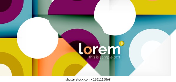 Geometric colorful shapes composition abstract background. Minimal dynamic design. Trendy abstract layout template for business or technology presentation or web brochure cover, wallpaper. Vector