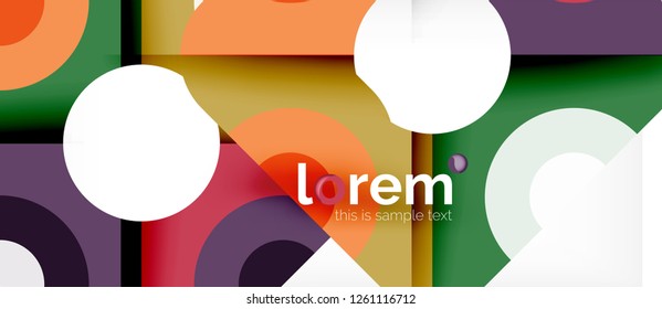 Geometric colorful shapes composition abstract background. Minimal dynamic design. Trendy abstract layout template for business or technology presentation or web brochure cover, wallpaper. Vector