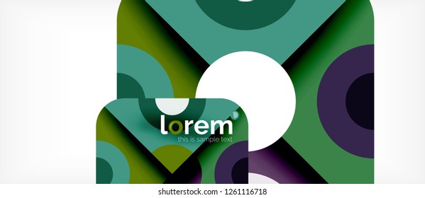 Geometric colorful shapes composition abstract background. Minimal dynamic design. Trendy abstract layout template for business or technology presentation or web brochure cover, wallpaper. Vector