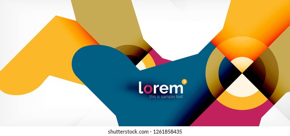 Geometric colorful shapes composition abstract background. Minimal dynamic design. Trendy abstract layout template for business or technology presentation or web brochure cover, wallpaper. Vector