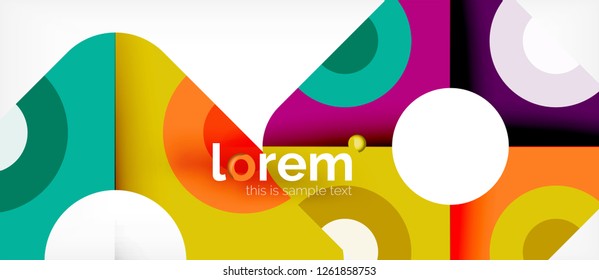 Geometric colorful shapes composition abstract background. Minimal dynamic design. Trendy abstract layout template for business or technology presentation or web brochure cover, wallpaper. Vector