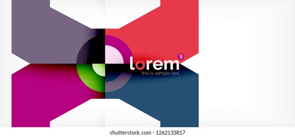 Geometric colorful shapes composition abstract background. Minimal dynamic design. Trendy abstract layout template for business or technology presentation or web brochure cover, wallpaper. Vector