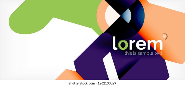 Composición de formas geométricas coloridas composición fondo abstracto. Diseño dinámico mínimo. Plantilla de diseño abstracto de moda para presentación de negocios o tecnología o portada de folletos web, fondo de pantalla. Vector