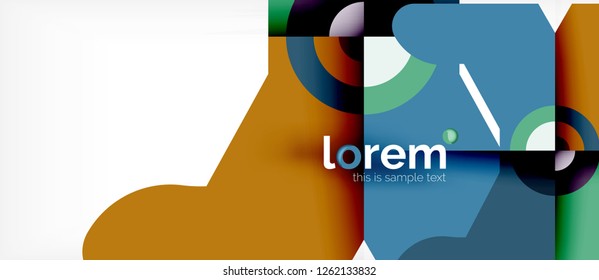 Composición de formas geométricas coloridas composición fondo abstracto. Diseño dinámico mínimo. Plantilla de diseño abstracto de moda para presentación de negocios o tecnología o portada de folletos web, fondo de pantalla. Vector