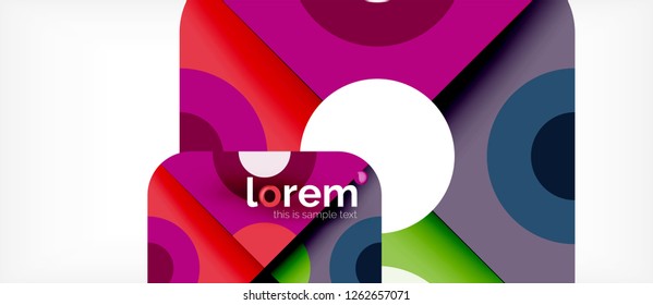 Geometric colorful shapes composition abstract background. Minimal dynamic design. Trendy abstract layout template for business or technology presentation or web brochure cover, wallpaper. Vector