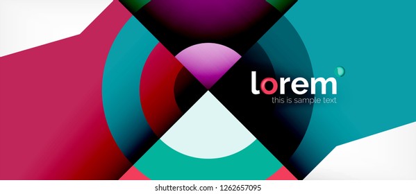 Geometric colorful shapes composition abstract background. Minimal dynamic design. Trendy abstract layout template for business or technology presentation or web brochure cover, wallpaper. Vector
