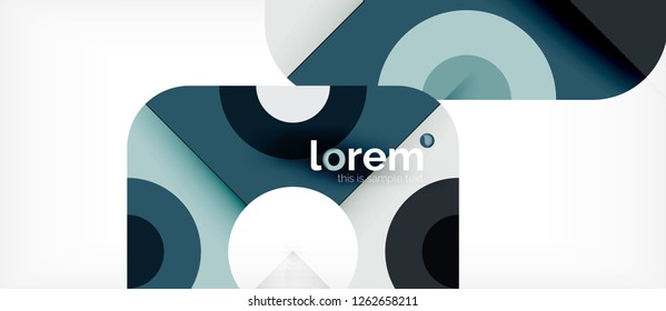 Geometric colorful shapes composition abstract background. Minimal dynamic design. Trendy abstract layout template for business or technology presentation or web brochure cover, wallpaper. Vector