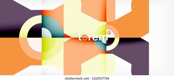 Composición de formas geométricas coloridas composición fondo abstracto. Diseño dinámico mínimo. Plantilla de diseño abstracto de moda para presentación de negocios o tecnología o portada de folletos web, fondo de pantalla. Vector