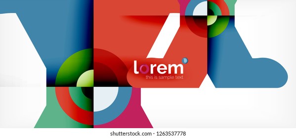 Composición de formas geométricas coloridas composición fondo abstracto. Diseño dinámico mínimo. Plantilla de diseño abstracto de moda para presentación de negocios o tecnología o portada de folletos web, fondo de pantalla. Vector