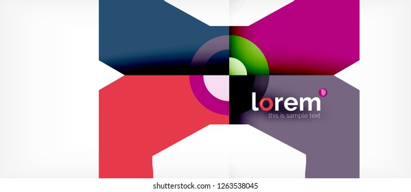 Geometric colorful shapes composition abstract background. Minimal dynamic design. Trendy abstract layout template for business or technology presentation or web brochure cover, wallpaper. Vector