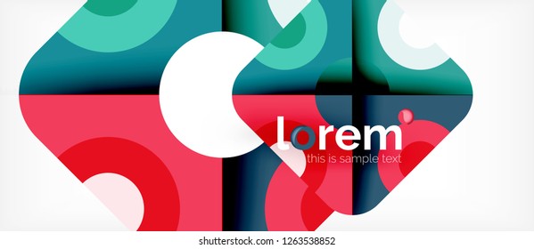 Composición de formas geométricas coloridas composición fondo abstracto. Diseño dinámico mínimo. Plantilla de diseño abstracto de moda para presentación de negocios o tecnología o portada de folletos web, fondo de pantalla. Vector
