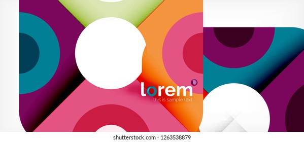 Geometric colorful shapes composition abstract background. Minimal dynamic design. Trendy abstract layout template for business or technology presentation or web brochure cover, wallpaper. Vector