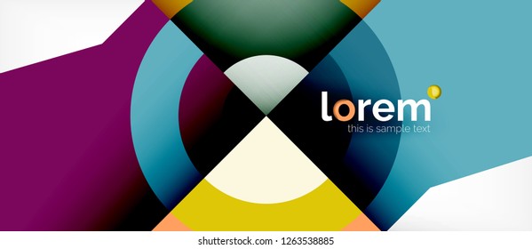 Geometric colorful shapes composition abstract background. Minimal dynamic design. Trendy abstract layout template for business or technology presentation or web brochure cover, wallpaper. Vector