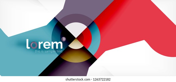 Composición de formas geométricas coloridas composición fondo abstracto. Diseño dinámico mínimo. Plantilla de diseño abstracto de moda para presentación de negocios o tecnología o portada de folletos web, fondo de pantalla. Vector