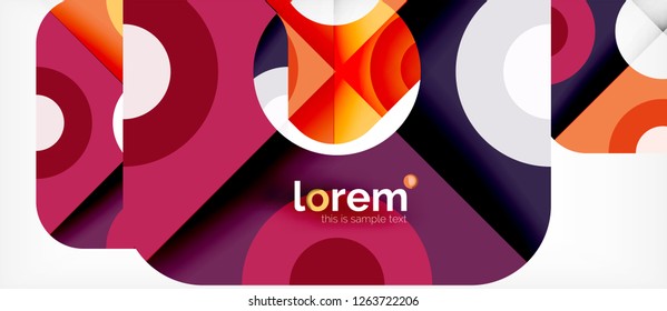Geometric colorful shapes composition abstract background. Minimal dynamic design. Trendy abstract layout template for business or technology presentation or web brochure cover, wallpaper. Vector