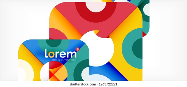 Composición de formas geométricas coloridas composición fondo abstracto. Diseño dinámico mínimo. Plantilla de diseño abstracto de moda para presentación de negocios o tecnología o portada de folletos web, fondo de pantalla. Vector