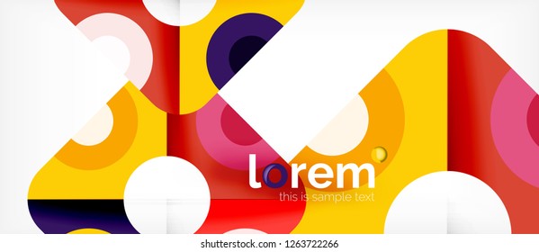 Geometric colorful shapes composition abstract background. Minimal dynamic design. Trendy abstract layout template for business or technology presentation or web brochure cover, wallpaper. Vector