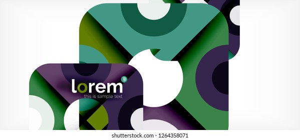 Geometric colorful shapes composition abstract background. Minimal dynamic design. Trendy abstract layout template for business or technology presentation or web brochure cover, wallpaper. Vector