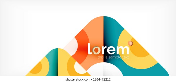 Geometric colorful shapes composition abstract background. Minimal dynamic design. Trendy abstract layout template for business or technology presentation or web brochure cover, wallpaper. Vector
