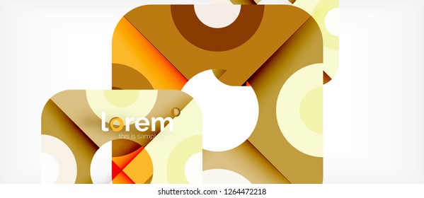 Geometric colorful shapes composition abstract background. Minimal dynamic design. Trendy abstract layout template for business or technology presentation or web brochure cover, wallpaper. Vector