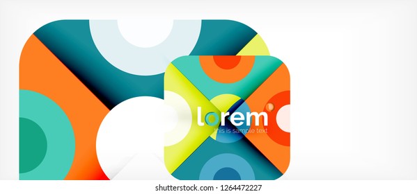 Geometric colorful shapes composition abstract background. Minimal dynamic design. Trendy abstract layout template for business or technology presentation or web brochure cover, wallpaper. Vector