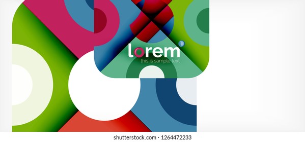 Geometric colorful shapes composition abstract background. Minimal dynamic design. Trendy abstract layout template for business or technology presentation or web brochure cover, wallpaper. Vector