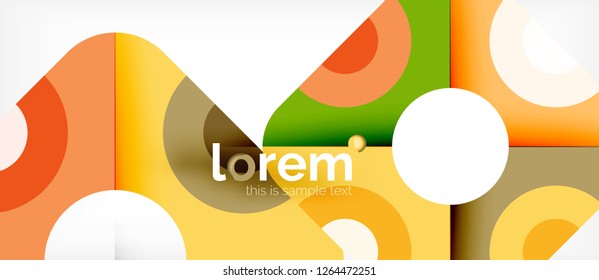Geometric colorful shapes composition abstract background. Minimal dynamic design. Trendy abstract layout template for business or technology presentation or web brochure cover, wallpaper. Vector